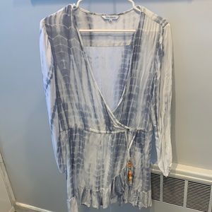 Blue island cover up blue tie dye